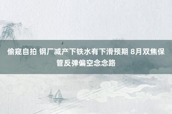 偷窥自拍 钢厂减产下铁水有下滑预期 8月双焦保管反弹偏空念念路