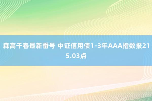 森高千春最新番号 中证信用债1-3年AAA指数报215.03点