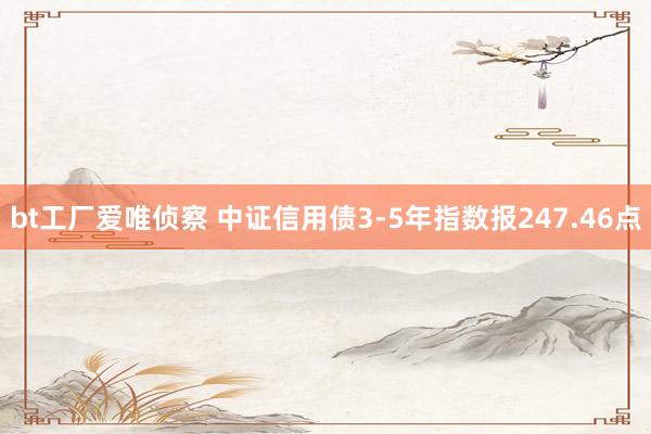 bt工厂爱唯侦察 中证信用债3-5年指数报247.46点