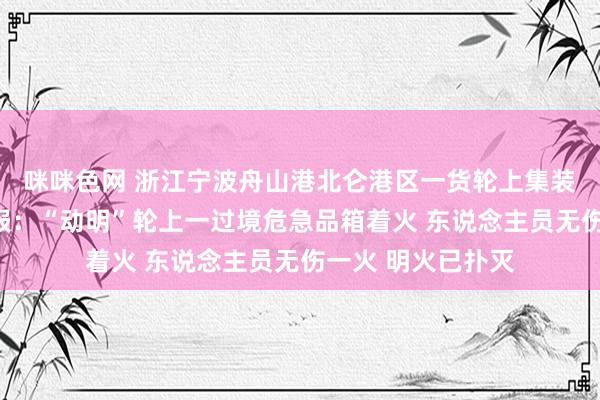 咪咪色网 浙江宁波舟山港北仑港区一货轮上集装箱爆炸！公司通报：“动明”轮上一过境危急品箱着火 东说念主员无伤一火 明火已扑灭