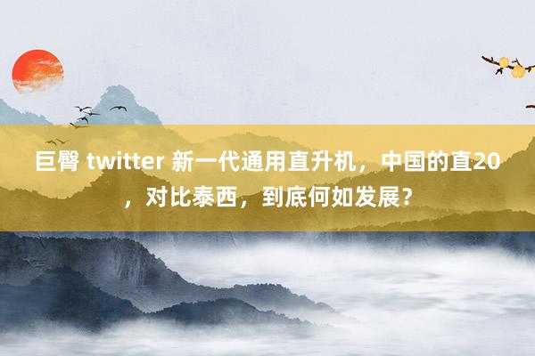 巨臀 twitter 新一代通用直升机，中国的直20，对比泰西，到底何如发展？