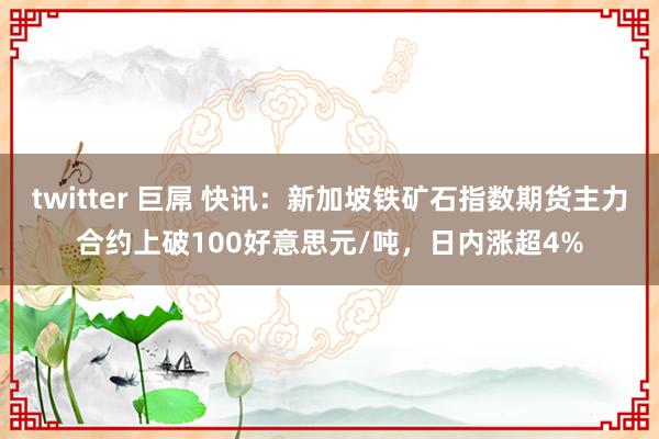 twitter 巨屌 快讯：新加坡铁矿石指数期货主力合约上破100好意思元/吨，日内涨超4%