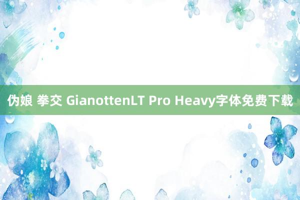 伪娘 拳交 GianottenLT Pro Heavy字体免费下载